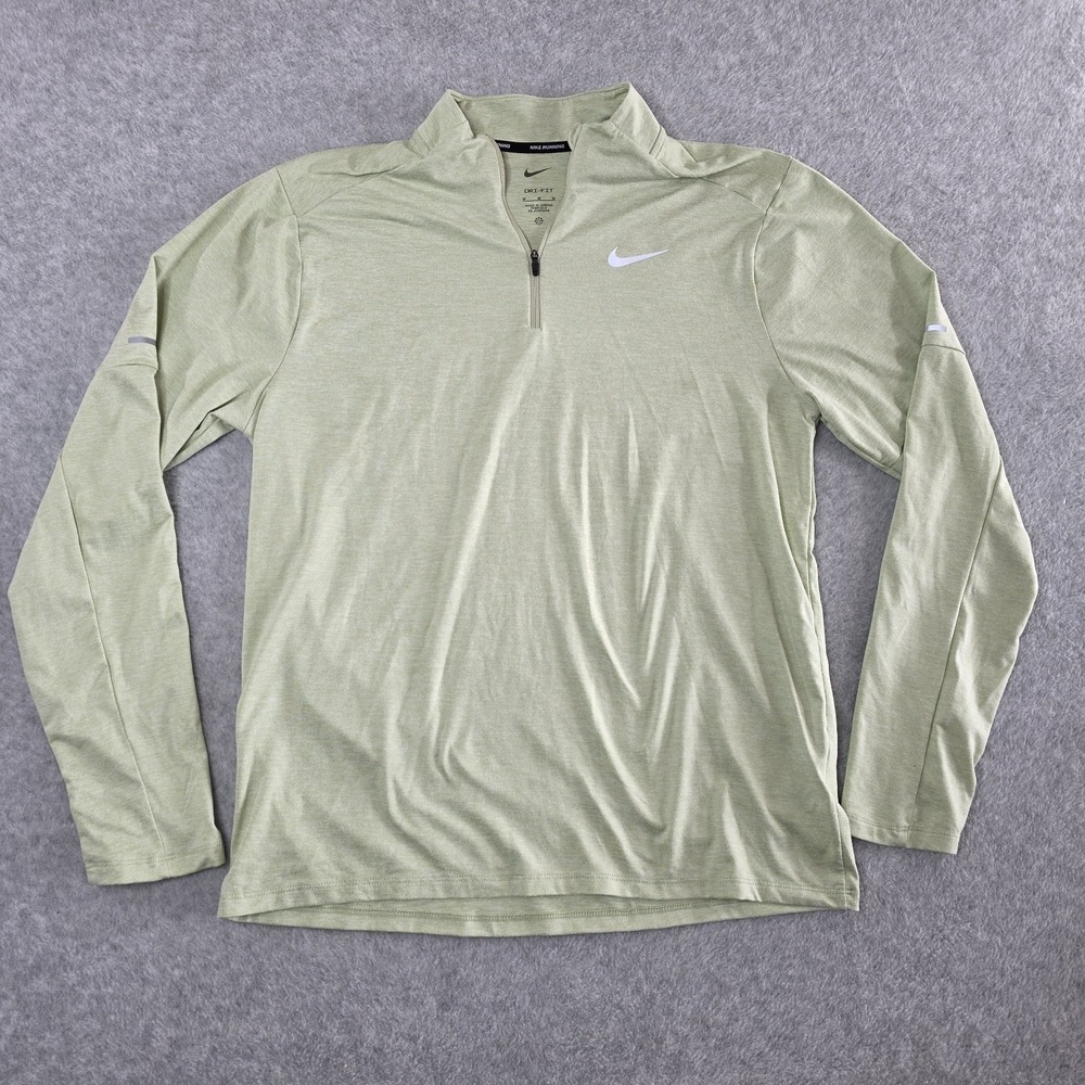 Nike Shirt Mens Medium Dri-FIT Element Quarter Zip Running "Olive Aura" DD4756